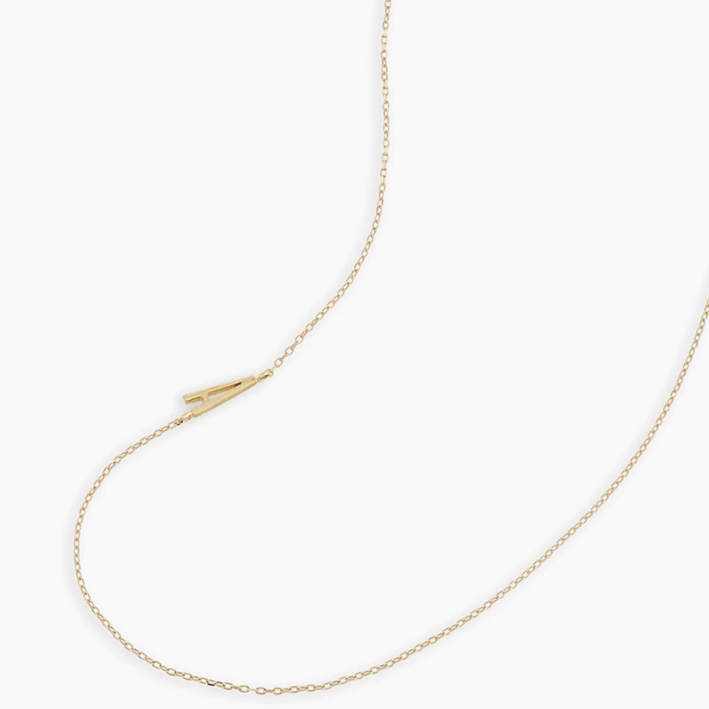 GORJANA 14K initial charm necklace